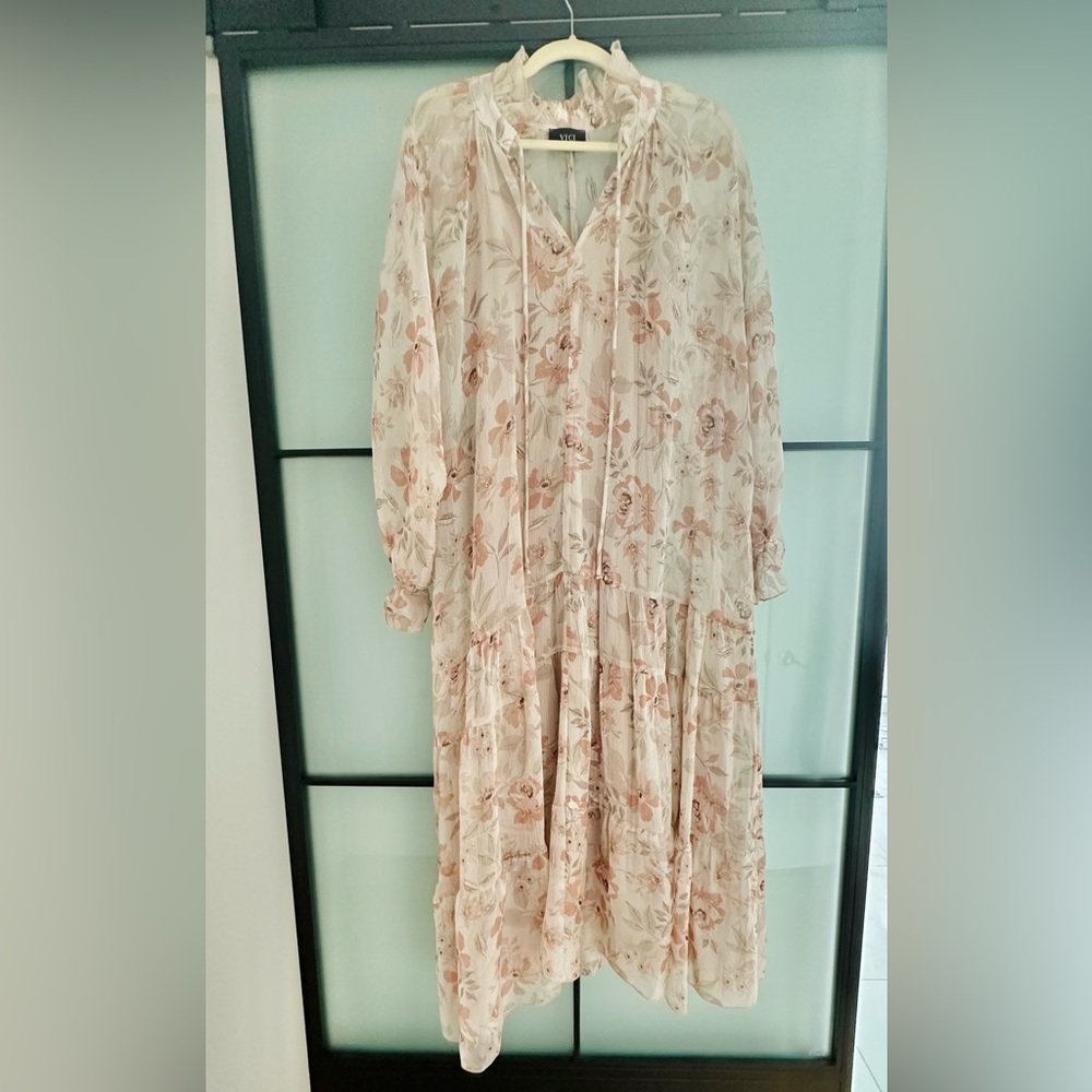Vici - Boho Blush Floral Maxi Dress - Size S